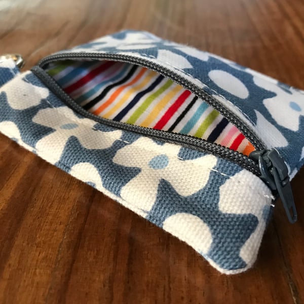 Cute little zippered key ring coin purse