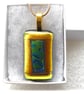 Teal Gold Border 246 Pendant Gold plated chain - Image 2