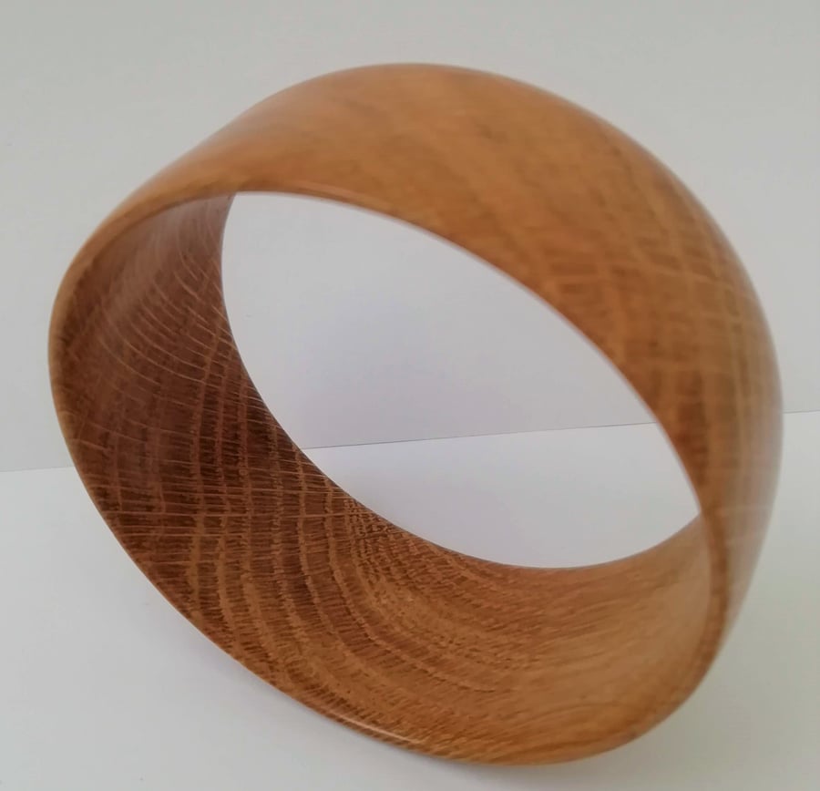 Oak Wood Bangle, wooden, oak, lathe turned, accessory, jewellery, boho, fashion