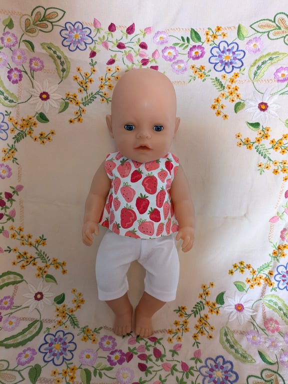 Strawberry Picker Baby Born, Our Generation and Tiny Tears Dolls outfit 