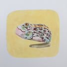 Painting of a vintage tin frog