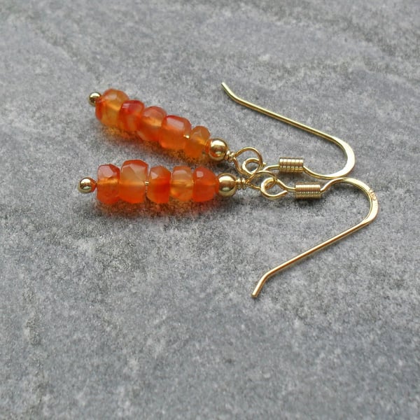 Carnelian Gold Vermeil Drop Earrings