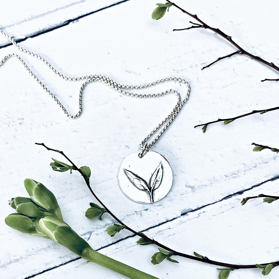 Botanical - "Seedling" necklace (great things come) - handmade Silver jewellery