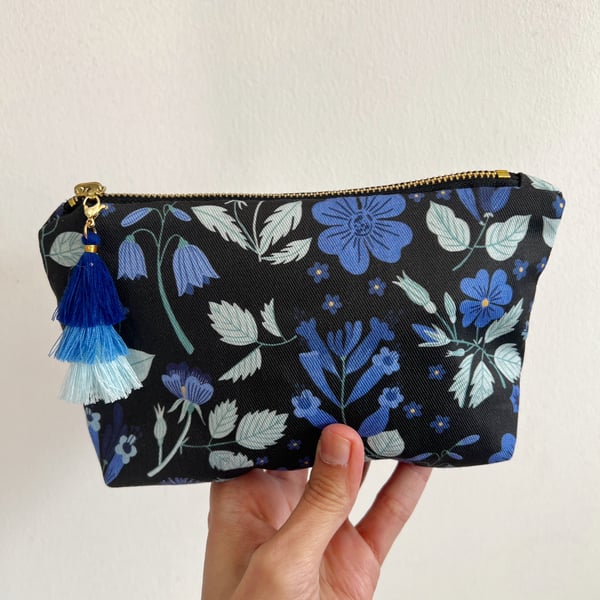 Midnight Blooming Florals Make Up Bag