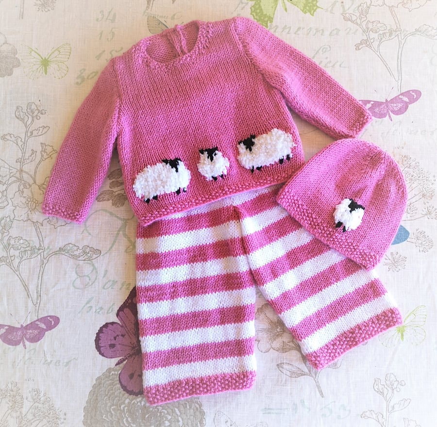 Sheep Knitting Pattern for Baby sweater Folksy
