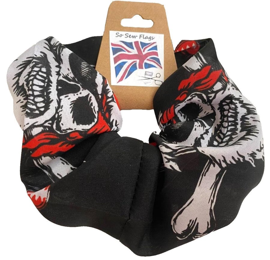 Yo Ho Ho Pirate Flag Hair Scrunchie Scrunchies Accessory Band Elastic