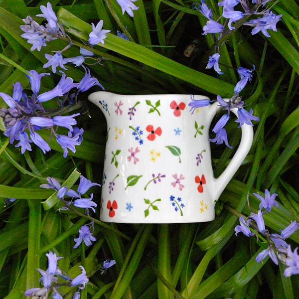 Wild Flowers Milk Jug - Hand Painted