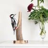 Greater Spotted Woodpecker Sculpture (Right Facing)