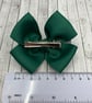School Hunter Green and Grey Top Knot Bow on Clip - Image 4