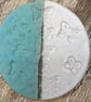 Handmade ceramic coaster, pottery, butterfly design - Image 9