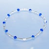 Sale-dainty sterling silver bracelet with blue Swarovski bicones