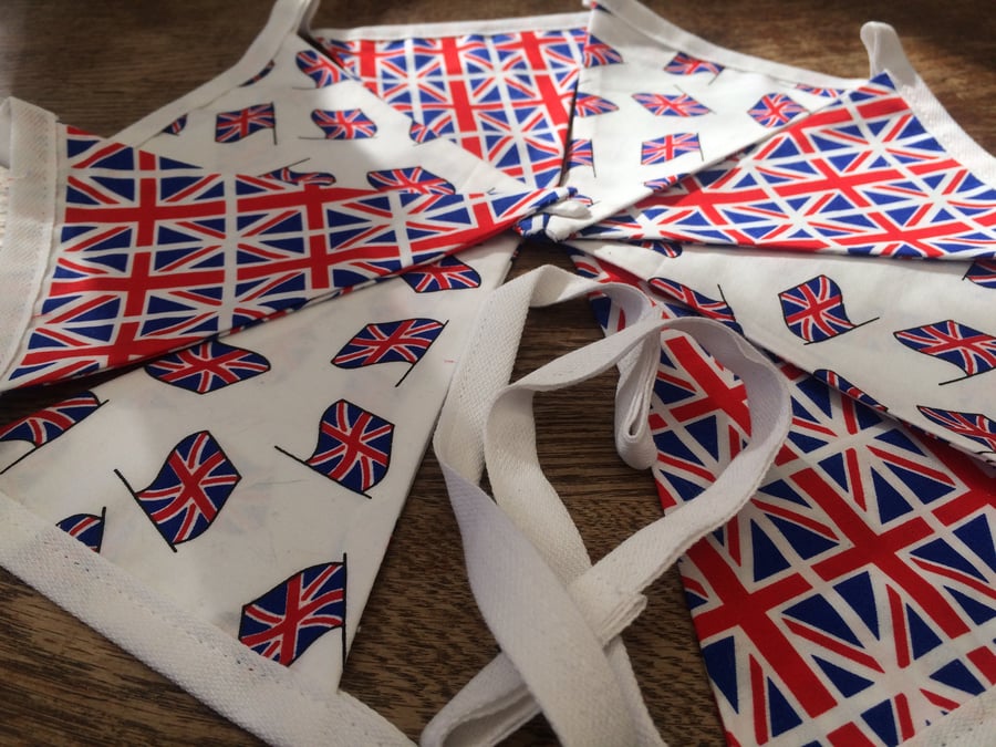 Union Jack Bunting, Red White & Blue Flags, Garden, Beach Hut