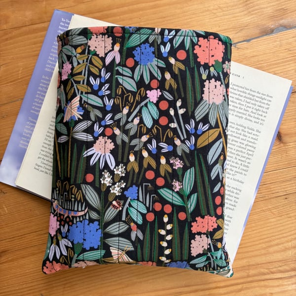 In The Garden Quilted Fabric Book Sleeve - Hardback Size