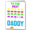 Personalised Space Invaders Father's Day Card.