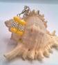 Yellow Faceted Beads and Silver Snowflake Spacers Necklace Bracelet and Earrings - Image 4