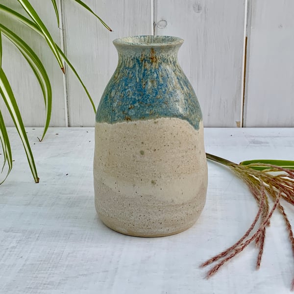 Bud Vase with shipwreck & sea salt glaze