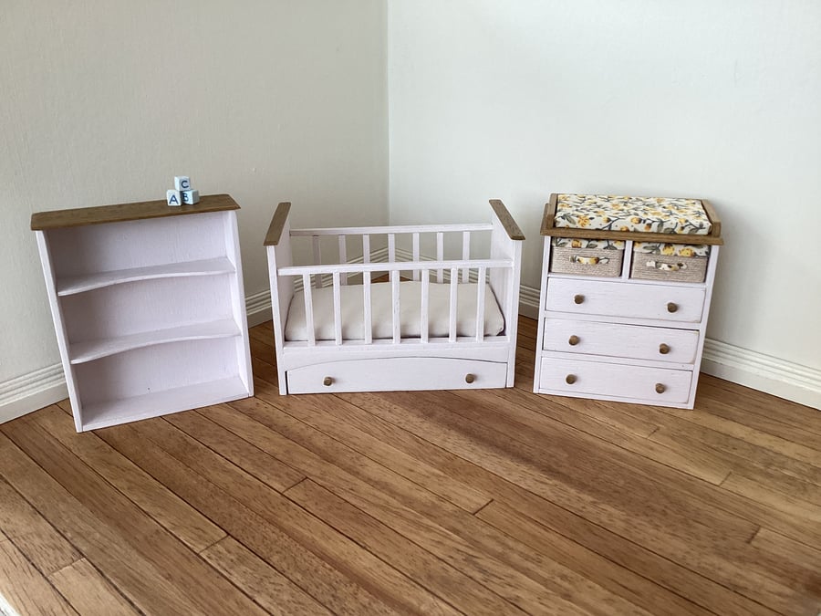 Dolls house nursery room set 1:12 scale handmade