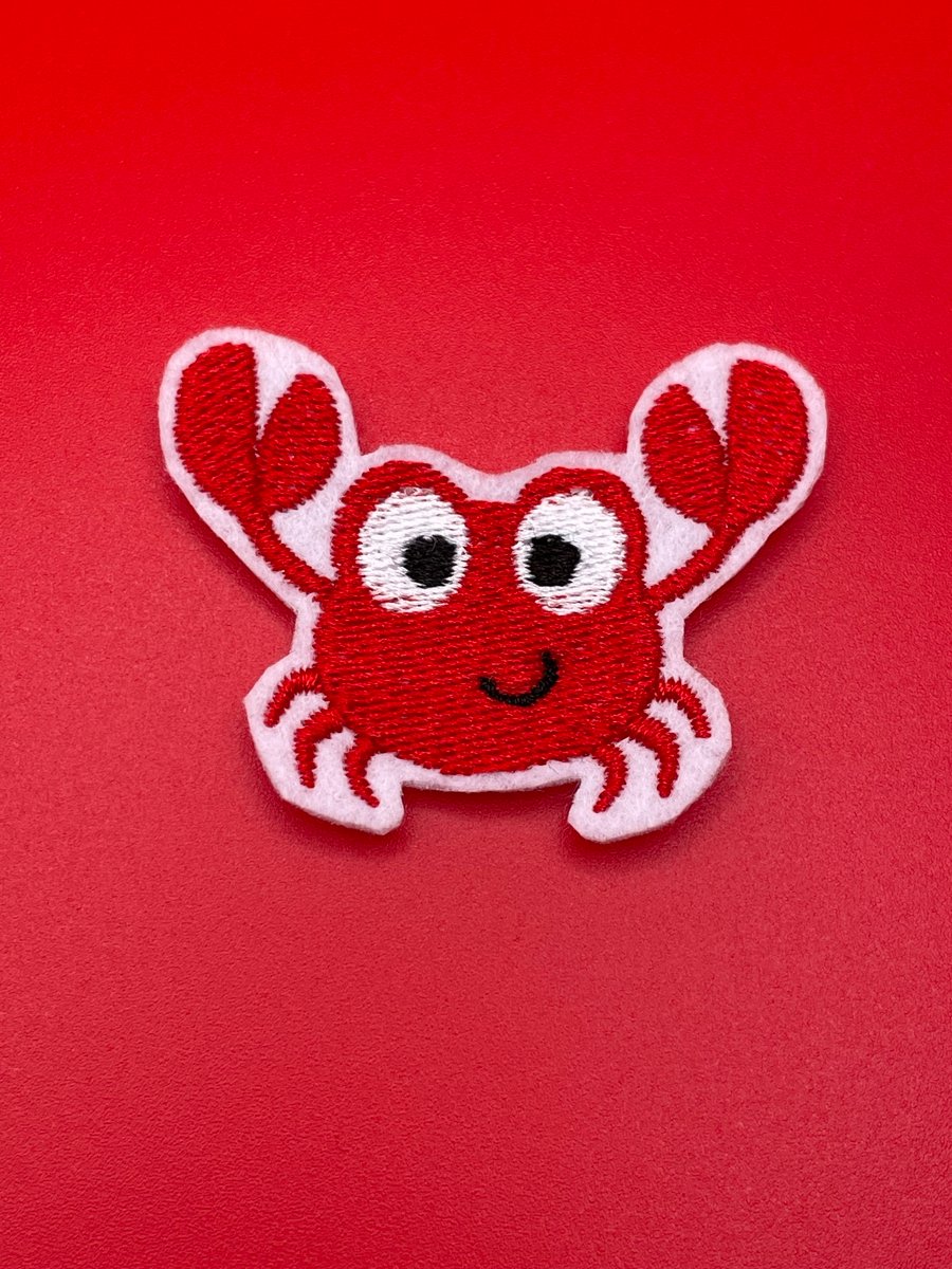 Cute Crab Iron-On Embroidered Patch