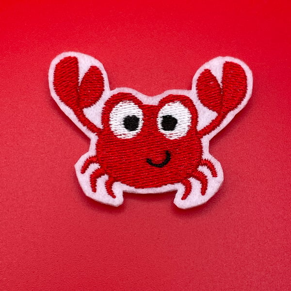 Cute Crab Iron-On Embroidered Patch