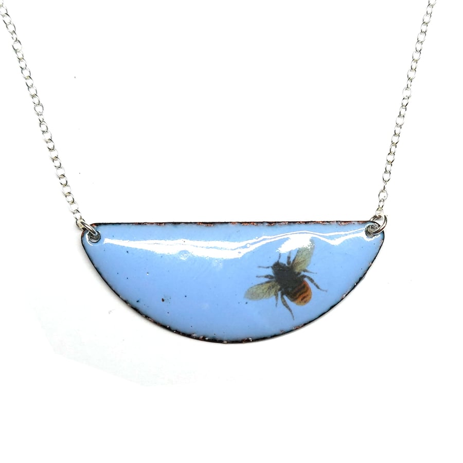 Cute blue bee necklace