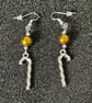Tibetan Silver Drop Earrings - Candy Canes - Image 2