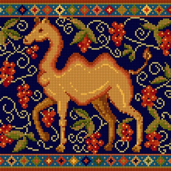 Animal Fayre Needlepoint Christmas Stocking - Camels