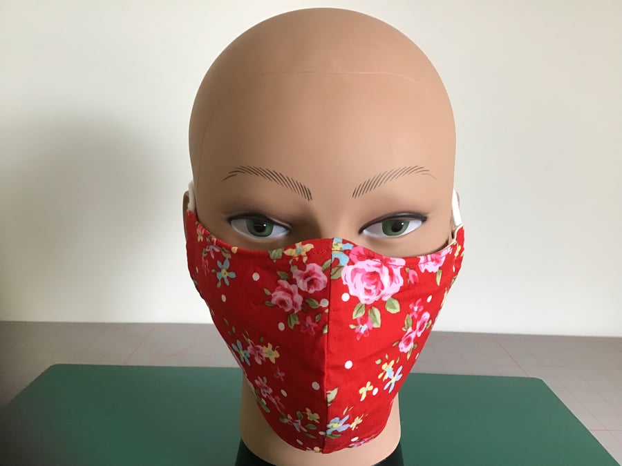 Face mask 100% cotton Olson style with cotton tyes