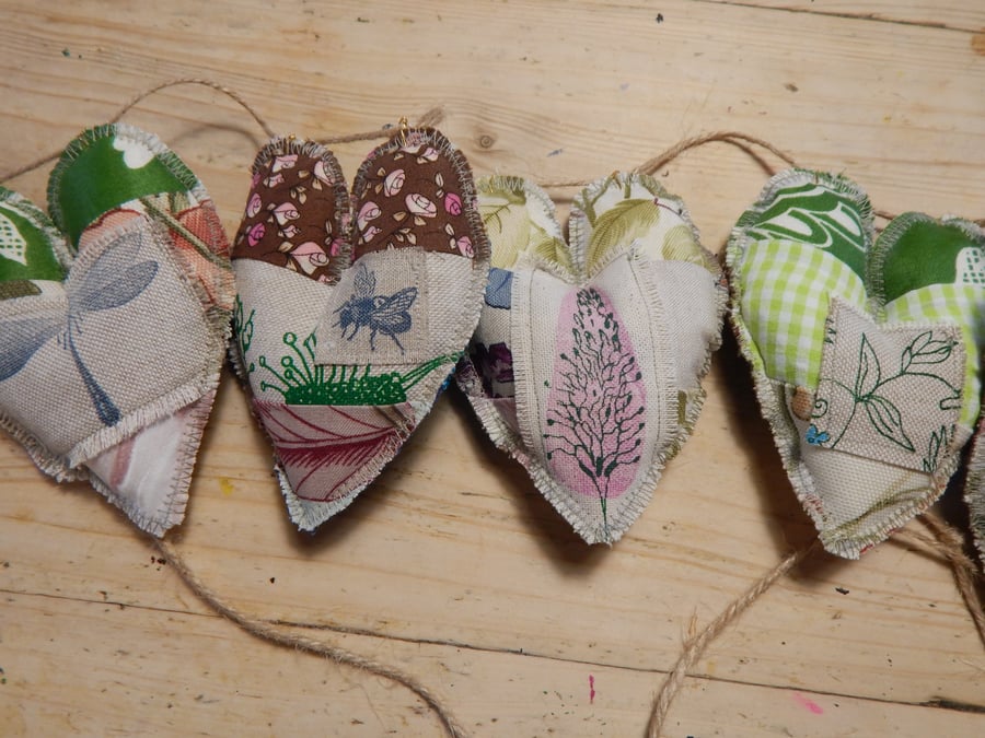 Patchwork heart - 70cm - Bunting, wall hanging