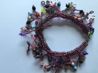 Boho beaded fringe bracelet