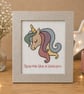  Handmade Framed Cross Stitch Picture – Inspirational Unicorn