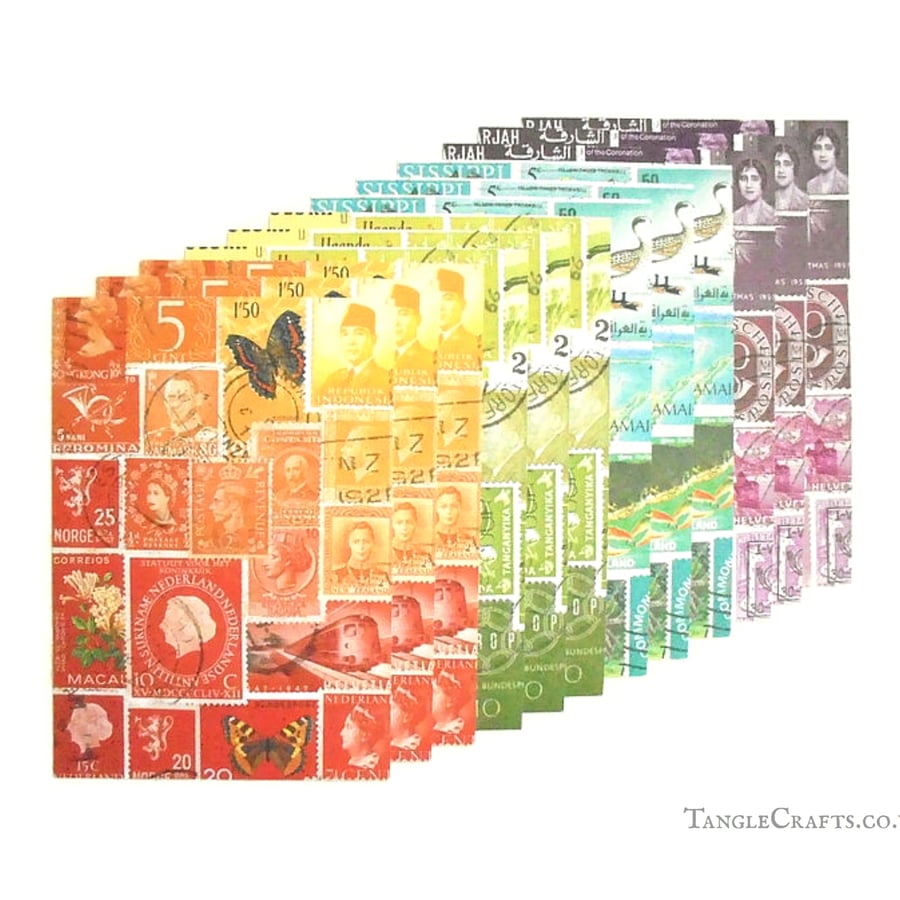 Tonal Writing Paper Set, Vintage World Postage Stamp Print - Letter Writer Gift