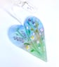 Glass Meadow Heart with Delicate Pink & Purple Flowers - Image 1