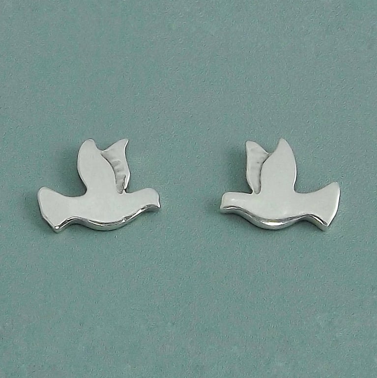 Argentium 940 Silver Dove Stud Earrings — Peace & Hope Jewellery
