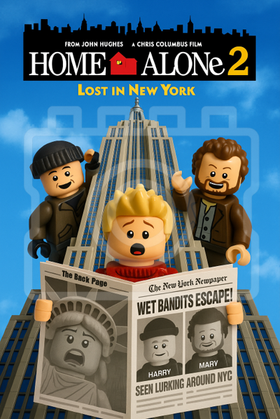 HOME ALONE 2: LOST IN NEW YORK - LEGO-Inspired Movie Print - Ready to Frame