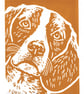 Beagle Dog - Original Hand Pulled Linocut Print - Image 1
