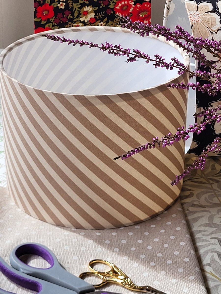 Diagonal Stripe Shade Beige Cream 