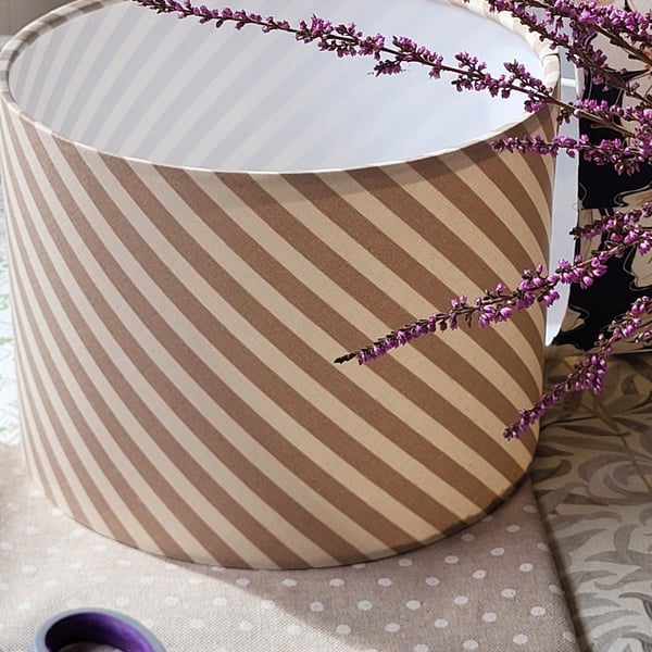 Diagonal Stripe Shade Beige Cream 