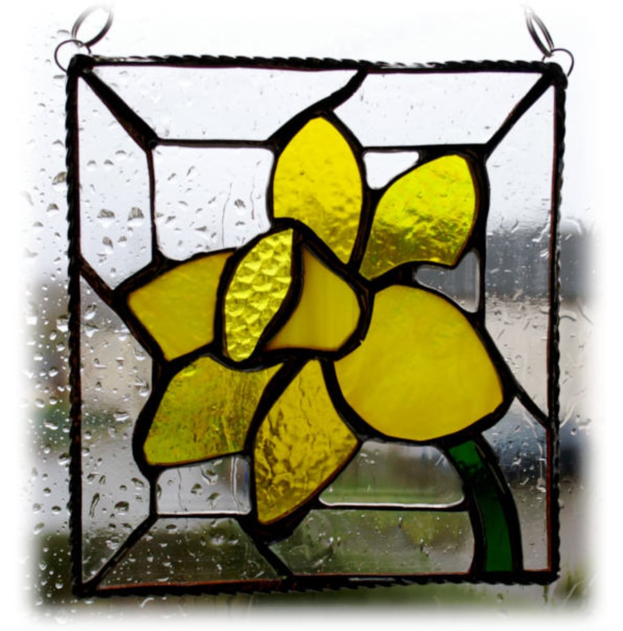 Daffodil Stained Glass Framed Suncatcher Spring Flower