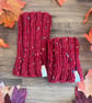 Handknit Dog Neck Warmer Snood Chunky Tweed - Red