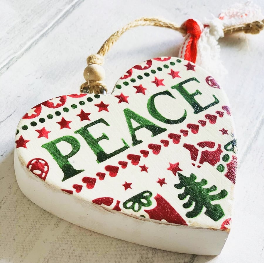 Christmas Hanging Heart Decoration in Emma Bridgewater Designs