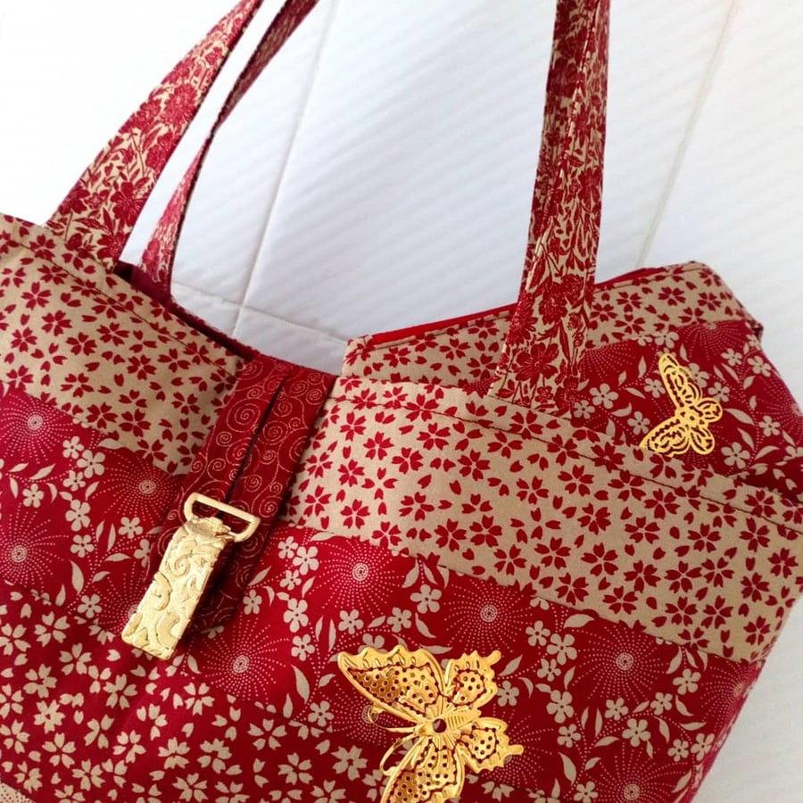 Butterfly and Flowers bag set