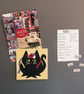 Black Cat in Flower Crown Large Fridge Magnet - original acrylic magnetic art - Image 6