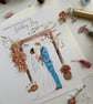 Congratulations on your Wedding day, wedding card, bride and groom
