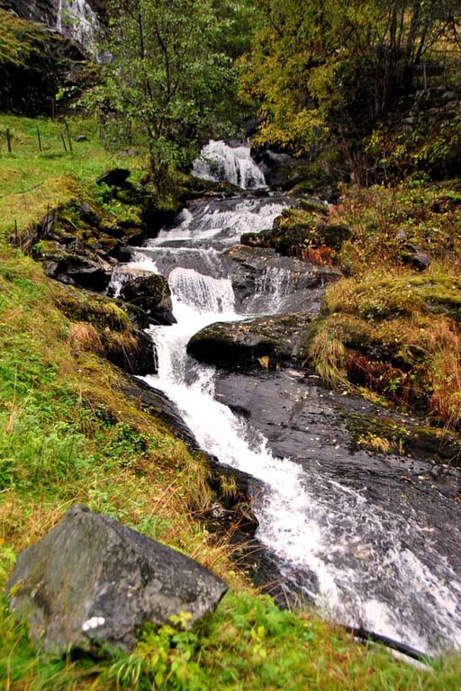 Waterfall Flamsdalen Valley Flam Norway Photograph Print