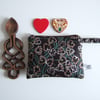  Liberty fabric with hearts. Make up bag or purse. Valentines gift.