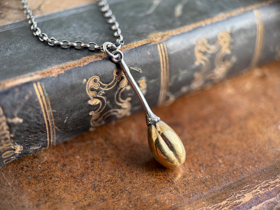 Sterling Silver Golden Baby Plum Necklace 