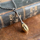 Sterling Silver Golden Baby Plum Necklace 