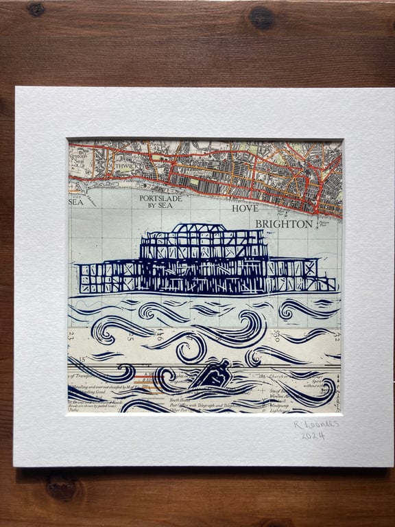 Brighton West Pier Map Print