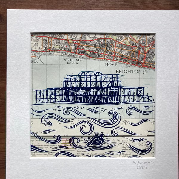 Brighton West Pier Map Print