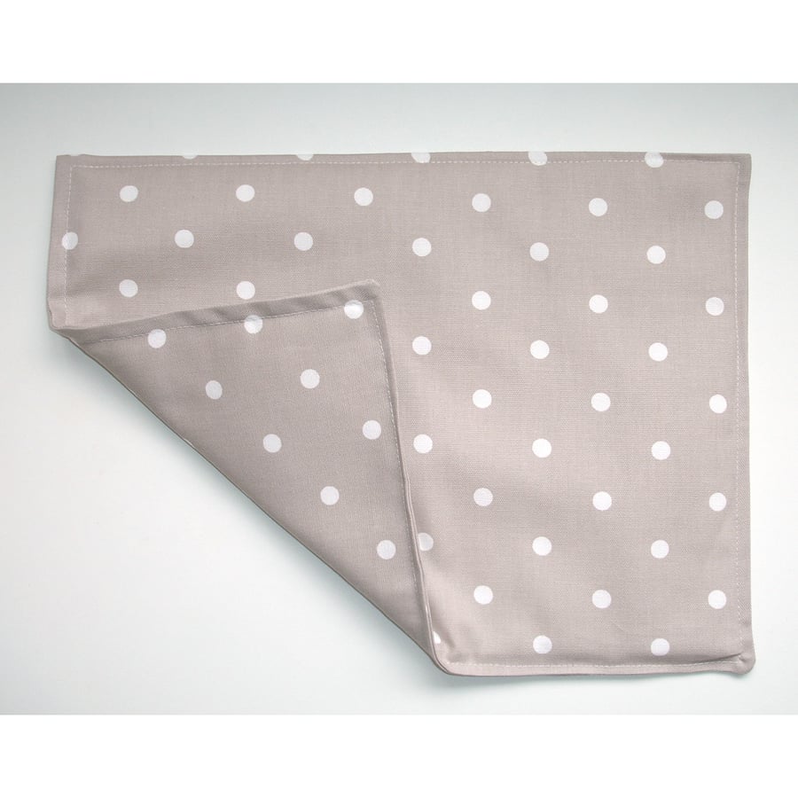 Placemat Beige Brown and White Polka Dot Place Mat Table Linens